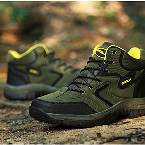 Alta Ayuda Zapatos Impermeables De Senderismo Deslizamiento Resistente Al Desgaste para Hombre Enviar Calcetines Verde del Ejército 45 EU