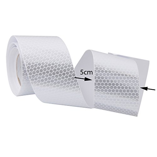 Alta Intensidad Blanco Pegatina Cinta Reflectante Autoadhesivo 5cm De Vinilo * 3m Alta Intensidad Blanco Pegatina Cinta Reflectante Autoadhesivo 5cm De Vinilo * 3m