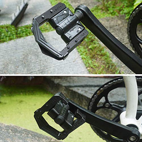 Altruism Pedales Plegables para Bicicleta de montaña MTB con 2 rodamientos DU plegados de Aluminio con Reflector y Piezas Antideslizantes para Bicicleta