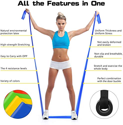 Alviller Bandas Elasticas Fitness 4 Piezas|200 x 15 cm, Resistencia Bandas de Ejercicios Cintas Elastica de Resistencia con Nivel de Marca (Ligero, Mediano, Pesado, X-Pesado) para Pilates Yoga Alviller Bandas Elasticas Fitness 4 Piezas|200 x 15 cm, Resistencia Bandas de Ejercicios Cintas Elastica de Resistencia con Nivel de Marca (Ligero, Mediano, Pesado, X-Pesado) para Pilates Yoga