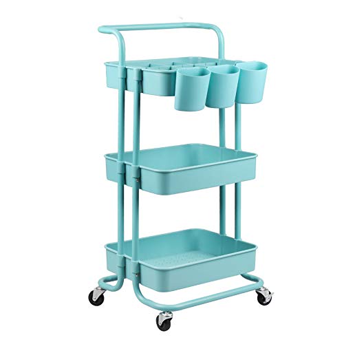 alvorog Carrito de Cocina de 3 Niveles con Ruedas, Carro de Almacenaje con Asa, Carrito Auxiliar Multifuncional para Baño, Cocina, Oficina, Salón & SPA - Azul alvorog Carrito de Cocina de 3 Niveles con Ruedas, Carro de Almacenaje con Asa, Carrito Auxiliar Multifuncional para Baño, Cocina, Oficina, Salón & SPA - Azul