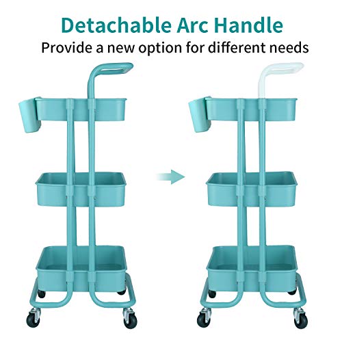 alvorog Carrito de Cocina de 3 Niveles con Ruedas, Carro de Almacenaje con Asa, Carrito Auxiliar Multifuncional para Baño, Cocina, Oficina, Salón & SPA - Azul alvorog Carrito de Cocina de 3 Niveles con Ruedas, Carro de Almacenaje con Asa, Carrito Auxiliar Multifuncional para Baño, Cocina, Oficina, Salón & SPA - Azul