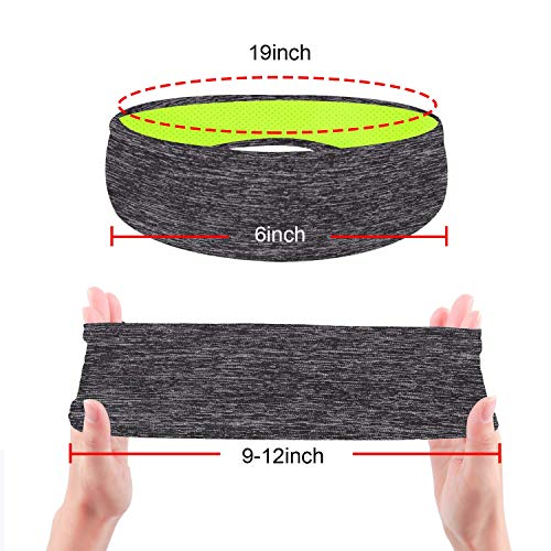 Amacoam Cinta Pelo Deporte Hombre Mujer Diadema Deportiva Banda de Sudor Elástica Headband para Correr Ciclismo Yoga Baloncesto Ejercicio Unisex Venda de Pelo 2 Piezas