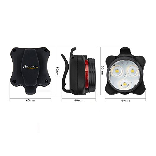 AMANKA Luces Bicicleta Recargable LED, Luz para Bicicleta por USB Conjunto de Luces Delantera y Trasera para Bicicleta 4 Modo 650mAh Reflector Bici Seguridad Faro de Señal AMANKA Luces Bicicleta Recargable LED, Luz para Bicicleta por USB Conjunto de Luces Delantera y Trasera para Bicicleta 4 Modo 650mAh Reflector Bici Seguridad Faro de Señal