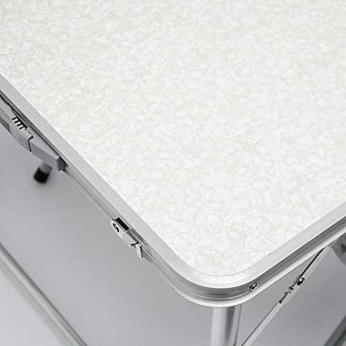 AMANKA Mesa para Acampada 120x60x70cm de Aluminio Plegable portátil como si Fuera un maletín Altura Regulable para pícnic Camping Gris Claro AMANKA Mesa para Acampada 120x60x70cm de Aluminio Plegable portátil como si Fuera un maletín Altura Regulable para pícnic Camping Gris Claro