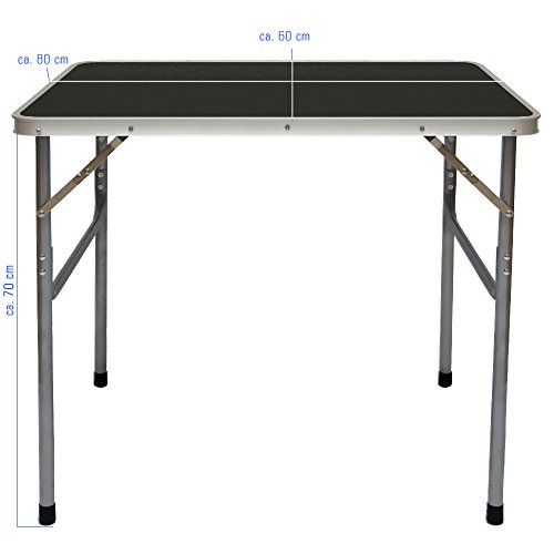 AMANKA Mesa para Acampada de Acero 3Kg 80x60x70cm Plegable portátil como si Fuera un maletín para pícnic Camping mercadillo Gris Oscuro AMANKA Mesa para Acampada de Acero 3Kg 80x60x70cm Plegable portátil como si Fuera un maletín para pícnic Camping mercadillo Gris Oscuro