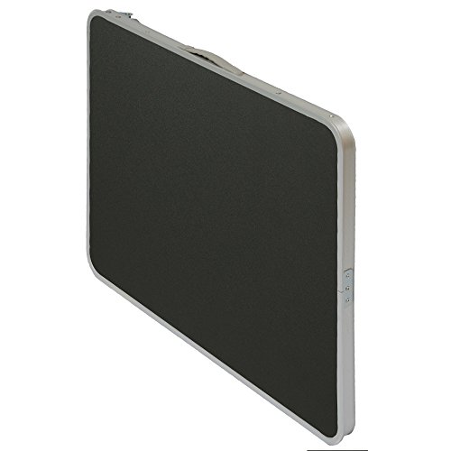 AMANKA Mesa para Acampada de Acero 3Kg 80x60x70cm Plegable portátil como si Fuera un maletín para pícnic Camping mercadillo Gris Oscuro