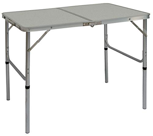 AMANKA Table de Camping Portable 3kg Pliante en mallette pour Pique-nique Plage Jardin 90x60cm réglable en Hauteur en Aluminium Gris Clair AMANKA Table de Camping Portable 3kg Pliante en mallette pour Pique-nique Plage Jardin 90x60cm réglable en Hauteur en Aluminium Gris Clair