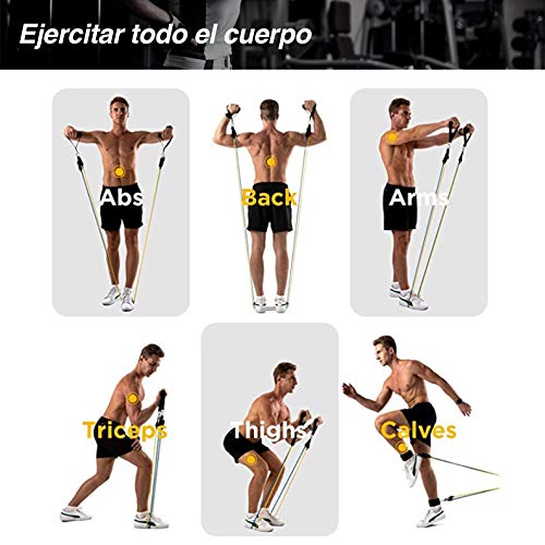 AMAZEAN, Bandas de Resistencia, 12 Piezas Mujeres Hombres Gomas Elásticas Fitness Bandas Glúteos Cintas Elásticas Musculacion Bandas de Ejercicio para Gimnasio en Casa (Azul)