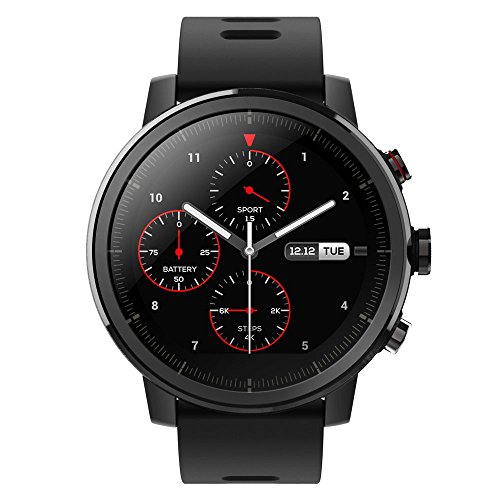 Amazfit Stratos - Smartwatch con GPS y Sensor de frecuencia cardíaca (Resistente al Agua 5ATM) Color Negro - Bluetooth - soporte iOS y Android - Unisex