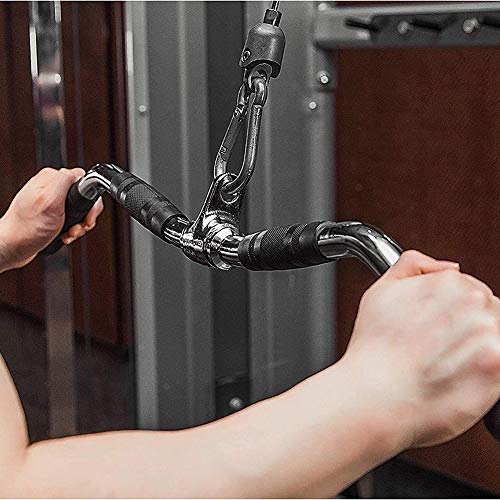 AMAZOM Accesorio para Máquina De Cable De Barra, Barra Desplegable De Curl con Rotación Completa Y Mango De Goma para Gimnasio, Entrenamiento Corporal, Construcción De Músculos, 30 Pulgadas