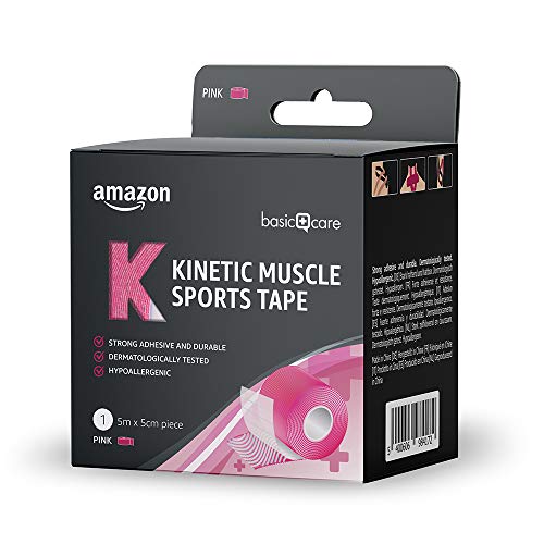 Amazon Basic Care - Cinta kinesiológica deportiva para musculatura, 5 x 5 cm, 2 cintas, 1 azul y 1 rosa Amazon Basic Care - Cinta kinesiológica deportiva para musculatura, 5 x 5 cm, 2 cintas, 1 azul y 1 rosa