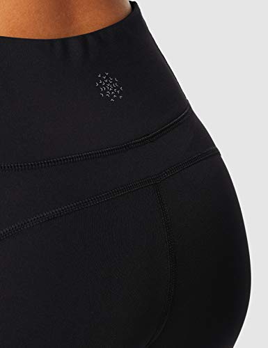 Amazon Brand - AURIQUE Leggings deportivos capri con paneles para mujer, Negro (Black/Grey Marl), 42, Label:L Amazon Brand - AURIQUE Leggings deportivos capri con paneles para mujer, Negro (Black/Grey Marl), 42, Label:L