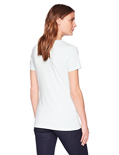 Amazon Essentials 2-Pack Short-Sleeve V-Neck Solid T-Shirt Fashion-t-Shirts, Aguamarina/Blanco, Medium