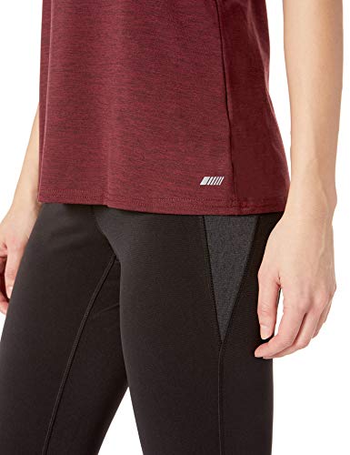 Amazon Essentials 2-Pack Tech Stretch Racerback Tank Top Athletic-Shirts, Burgundy Space Dye/Black, US L (EU L - XL)