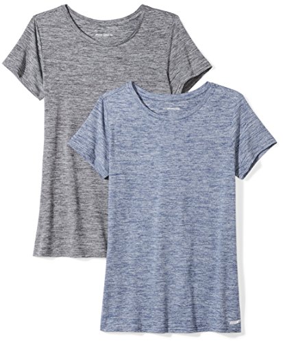 Amazon Essentials 2-Pack Tech Stretch Short-Sleeve Crew T-Shirt Athletic-Shirts, Black Navy Heather, Large Amazon Essentials 2-Pack Tech Stretch Short-Sleeve Crew T-Shirt Athletic-Shirts, Black Navy Heather, Large