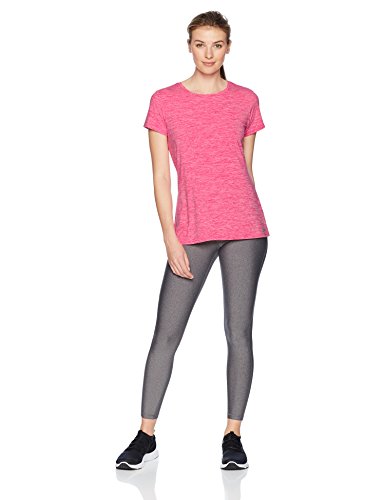 Amazon Essentials 2-Pack Tech Stretch Short-Sleeve Crew T-Shirt Athletic-Shirts, Charcoal Radiant Raspberry Heather, Large