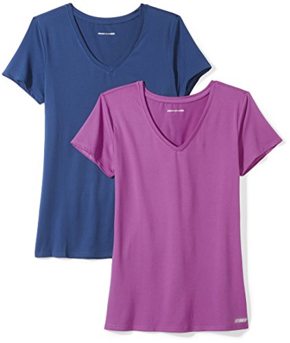 Amazon Essentials 2-Pack Tech Stretch Short-Sleeve V-Neck T-Shirt Athletic-Shirts, Azul Marino (Navy/Orchid), US S (EU S - M) Amazon Essentials 2-Pack Tech Stretch Short-Sleeve V-Neck T-Shirt Athletic-Shirts, Azul Marino (Navy/Orchid), US S (EU S - M)