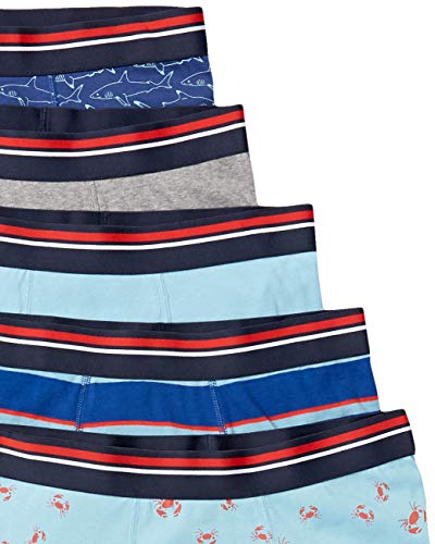 Amazon Essentials 5-Pack Tag-Free Boxer Briefs, Tiburón y Cangrejo, 48-50, Pack de 5 Amazon Essentials 5-Pack Tag-Free Boxer Briefs, Tiburón y Cangrejo, 48-50, Pack de 5