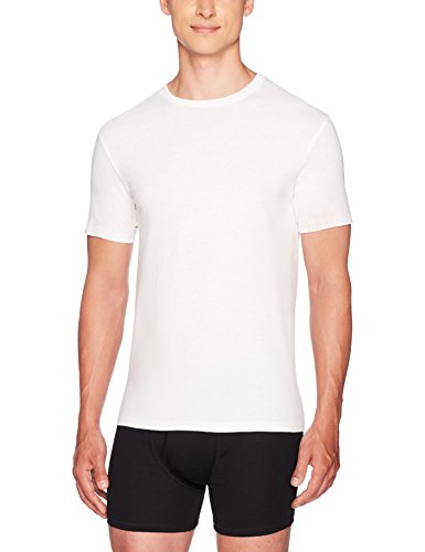 Amazon Essentials 6-Pack Crewneck Undershirts camisa, Blanco (White), Small