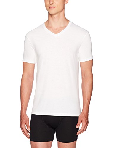 Amazon Essentials 6-Pack V-Neck Undershirts Camisa, Blanco (White), XX-Large