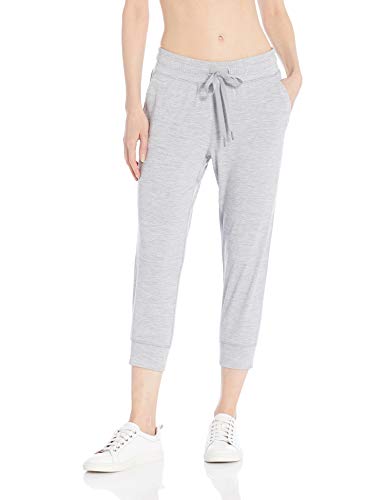 Amazon Essentials Brushed Tech Stretch Crop Jogger Pant pants, Grey Spacedye, US M (EU M - L)