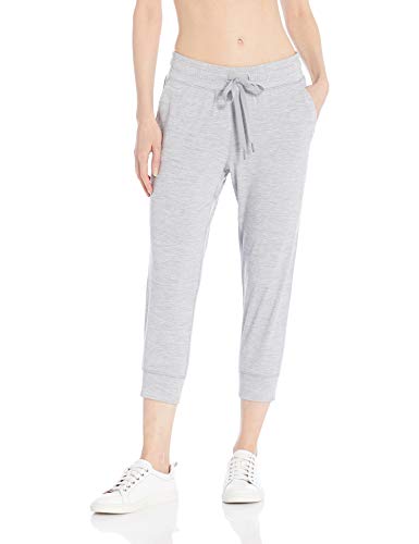 Amazon Essentials Brushed Tech Stretch Crop Jogger Pant pants, Grey Spacedye, US M (EU M - L)