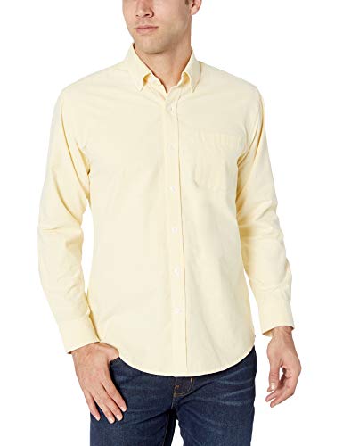 Amazon Essentials – Camisa Oxford lisa de manga larga de corte recto para hombre, Amarillo (Yellow Yel), US S (EU S) Amazon Essentials – Camisa Oxford lisa de manga larga de corte recto para hombre, Amarillo (Yellow Yel), US S (EU S)