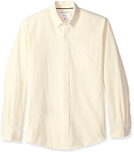 Amazon Essentials – Camisa Oxford lisa de manga larga de corte recto para hombre, Amarillo (Yellow Yel), US S (EU S) Amazon Essentials – Camisa Oxford lisa de manga larga de corte recto para hombre, Amarillo (Yellow Yel), US S (EU S)