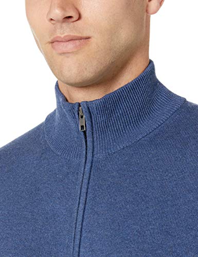 Amazon Essentials Cotton Full-Zip Sweater Sweaters, Azul Brezo, US (EU XL-XXL)