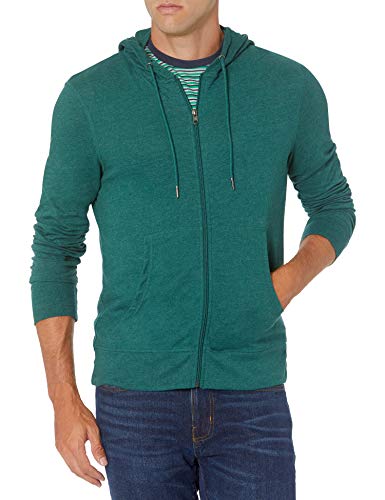 Amazon Essentials Lightweight Jersey Full-Zip Hoodie Fashion, Verde Bosque, US S (EU S)