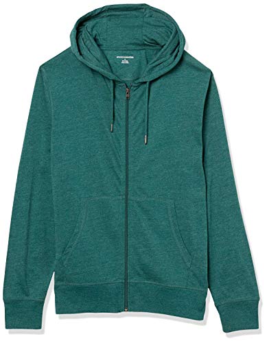 Amazon Essentials Lightweight Jersey Full-Zip Hoodie Fashion, Verde Bosque, US S (EU S)