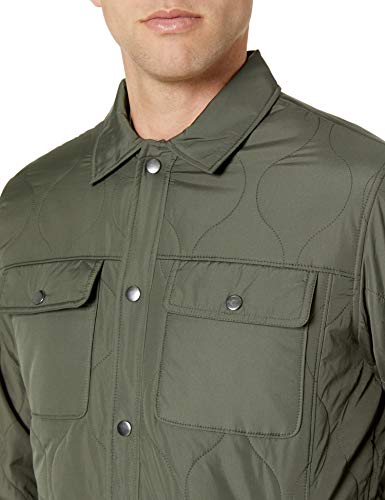 Amazon Essentials Quilted Shirt Jacket outerwear-jackets, Verde Oliva, US S (EU S) Amazon Essentials Quilted Shirt Jacket outerwear-jackets, Verde Oliva, US S (EU S)