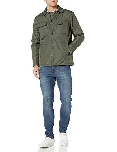 Amazon Essentials Quilted Shirt Jacket outerwear-jackets, Verde Oliva, US S (EU S)