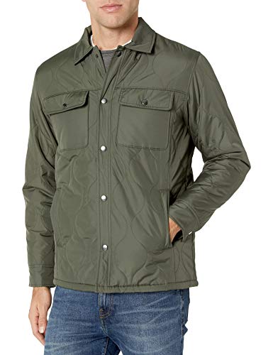 Amazon Essentials Quilted Shirt Jacket outerwear-jackets, Verde Oliva, US S (EU S)