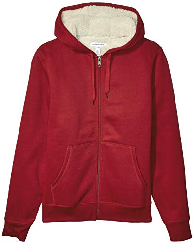 Amazon Essentials Sherpa Lined Full-Zip Hooded Fleece Sweatshirt Fashion-Sweatshirts, Rojo, US S (EU S)