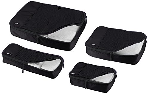 AmazonBasics - Bolsas de equipaje (pequeña, mediana, grande y alargada, 4 unidades), Negro AmazonBasics - Bolsas de equipaje (pequeña, mediana, grande y alargada, 4 unidades), Negro
