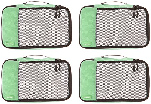 AmazonBasics - Bolsas de equipaje pequeñas (4 unidades), Verde