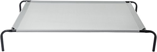 AmazonBasics - Cama elevada transpirable para mascotas, extragrande (153 x 94 x 23 cm), gris