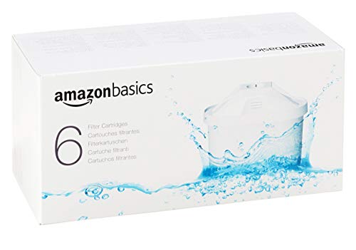 AmazonBasics Cartuchos Filtrantes de Agua, Blanco, 6 unidades - Fits BRITA Maxtra Jugs (not Maxtra+)