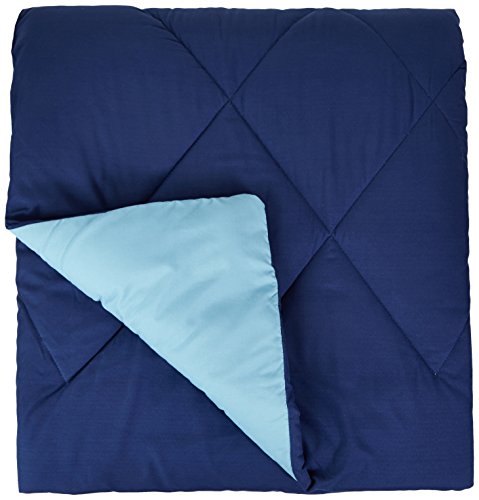 AmazonBasics - Edredón de microfibra reversible, azul marino/azul, 220 x 240 cm