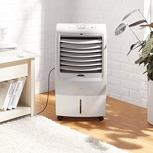 AmazonBasics - Enfriador de aire portátil oscilante 3 en 1 (ventilador, humidificador y purificador) con 3 velocidades, temporizador y control remoto, 60 W