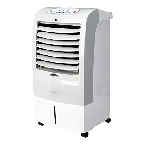 AmazonBasics - Enfriador de aire portátil oscilante 3 en 1 (ventilador, humidificador y purificador) con 3 velocidades, temporizador y control remoto, 60 W