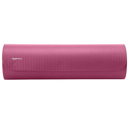 AmazonBasics - Esterilla de yoga de 1,3 cm de grosor, lote de 6 artículos, rosa