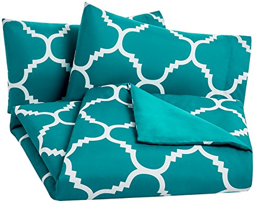AmazonBasics - Juego de funda nórdica de microfibra ligera de microfibra, 200 x 200 cm, Cerceta celosía (Teal Trellis) AmazonBasics - Juego de funda nórdica de microfibra ligera de microfibra, 200 x 200 cm, Cerceta celosía (Teal Trellis)