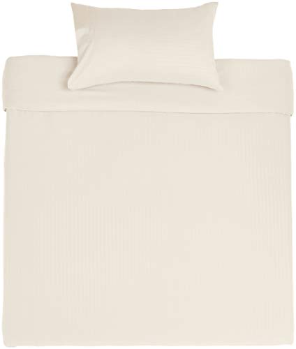 AmazonBasics - Juego de ropa de cama con funda nórdica de microfibra y 1 funda de almohada - 135 x 200 cm, crema