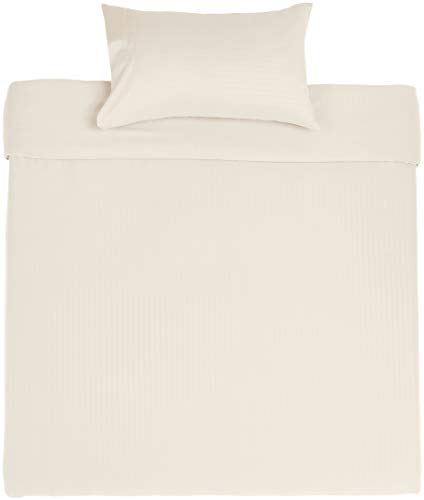 AmazonBasics - Juego de ropa de cama con funda nórdica de microfibra y 1 funda de almohada - 135 x 200 cm, crema AmazonBasics - Juego de ropa de cama con funda nórdica de microfibra y 1 funda de almohada - 135 x 200 cm, crema