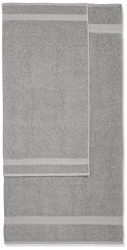 AmazonBasics - Juego de toallas (colores resistentes, 2 toallas de baño y 2 toallas de manos), color gris AmazonBasics - Juego de toallas (colores resistentes, 2 toallas de baño y 2 toallas de manos), color gris
