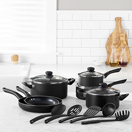 AmazonBasics - Juego de utensilios de cocina antiadherentes, 15 piezas