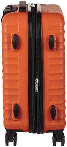 AmazonBasics - Maleta de viaje rígida giratori- 55 cm, Tamaño de cabina, Naranja fuerte